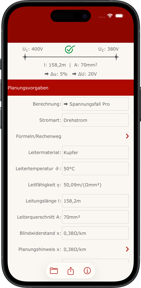 Spannungsfall Pro iPhone